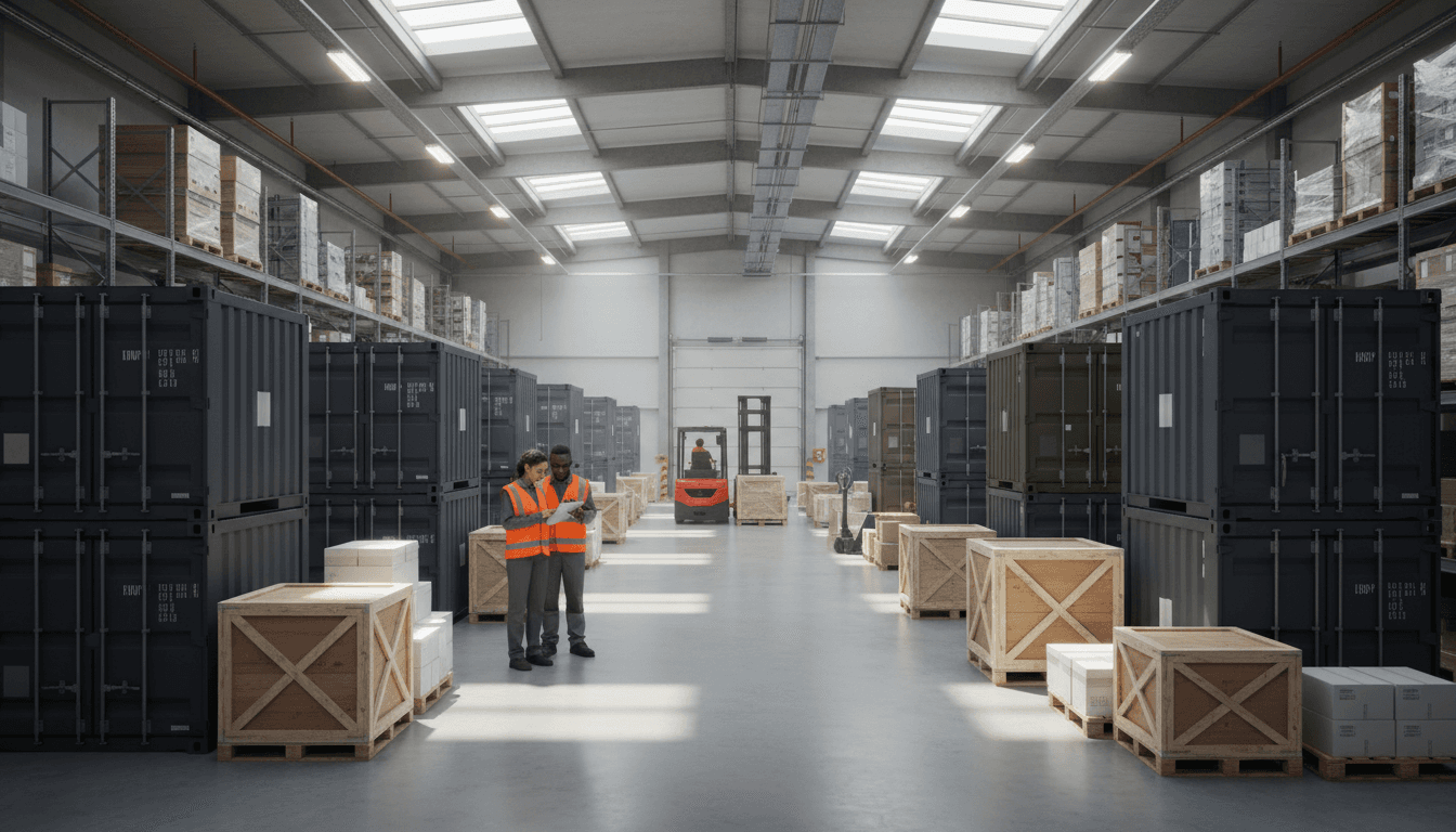 ONTARIO AUTO EXPORTS warehouse with vehicles prepared for export